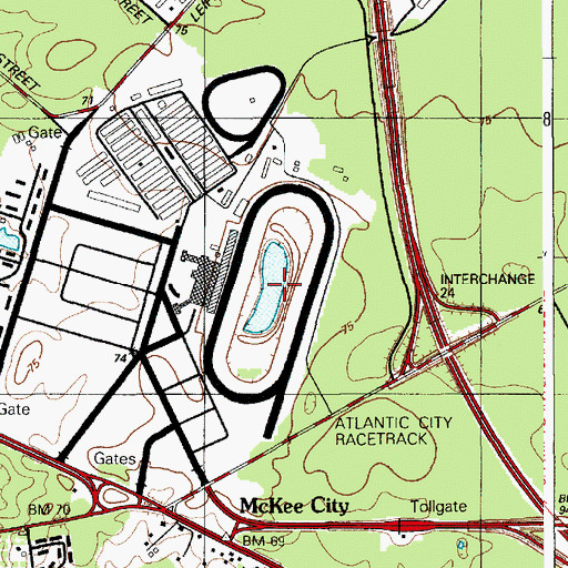 Topographic Map of Atlantic City Racetrack, NJ