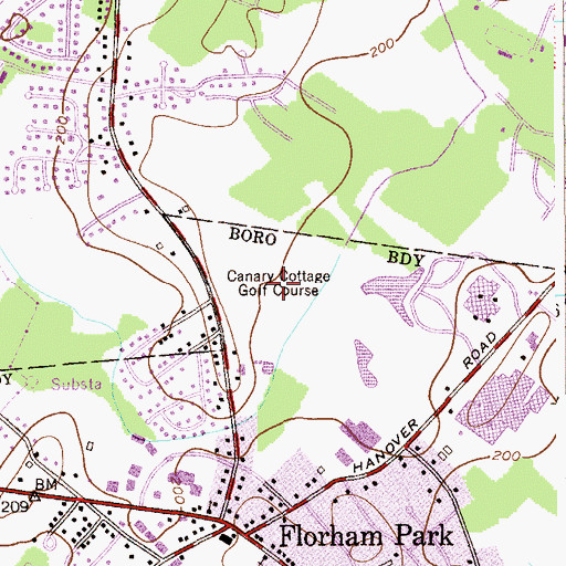 Topographic Map of Pinch Brook Golf Course, NJ