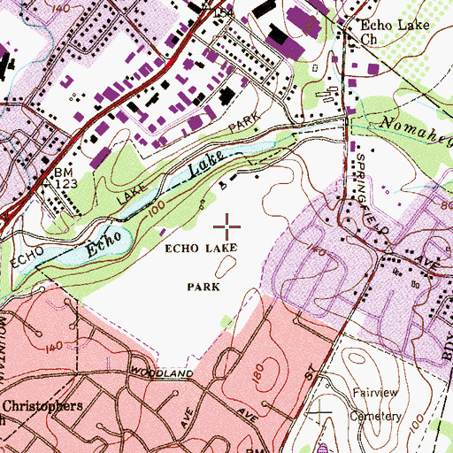 Topographic Map of Echo Lake Golf Course, NJ