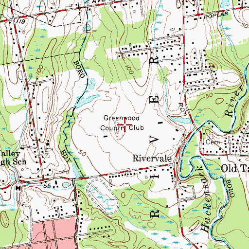 Topographic Map of Greenwood Country Club, NJ