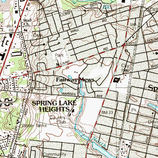 Topographic Map of Homestead Golf Club, NJ