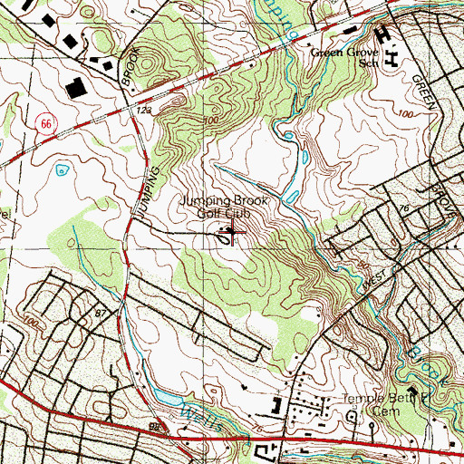Topographic Map of Jumping Brook Golf Club, NJ