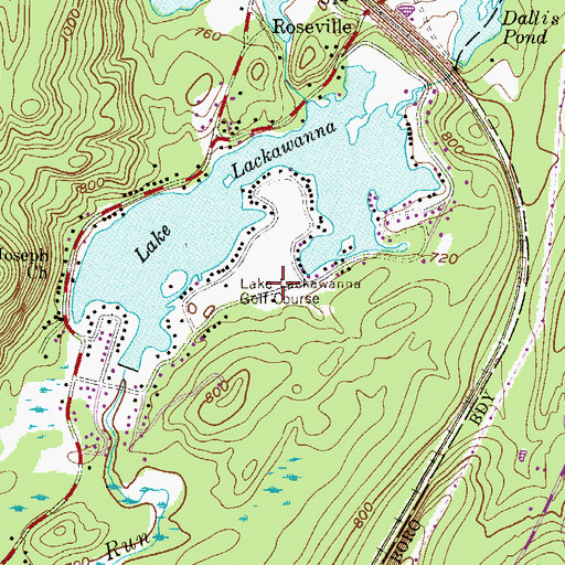 Topographic Map of Lake Lackawanna Golf Course, NJ