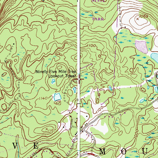 Topographic Map of Ninety Five Mile Tree Lookout Tower, NJ
