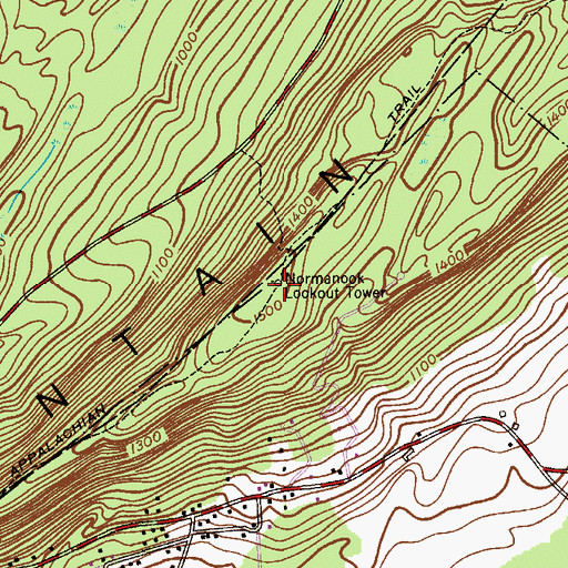 Topographic Map of Normanook Lookout Tower, NJ