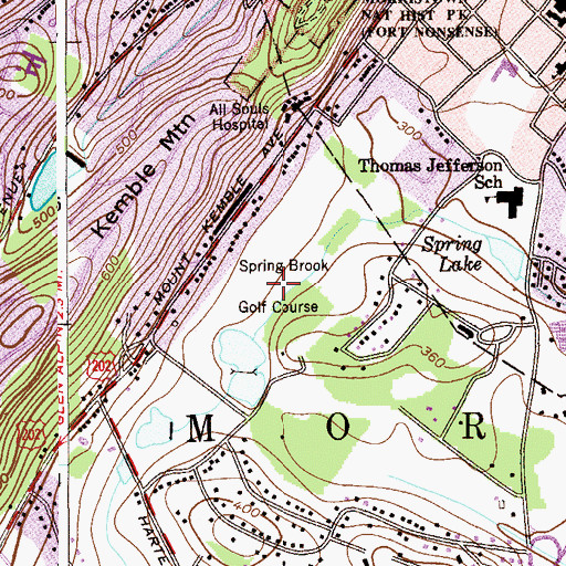 Topographic Map of Spring Brook Golf Course, NJ