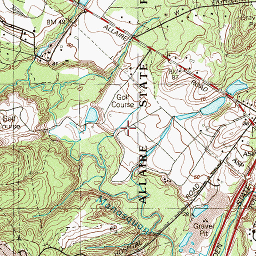 Topographic Map of Spring Meadow Golf and Country Club, NJ