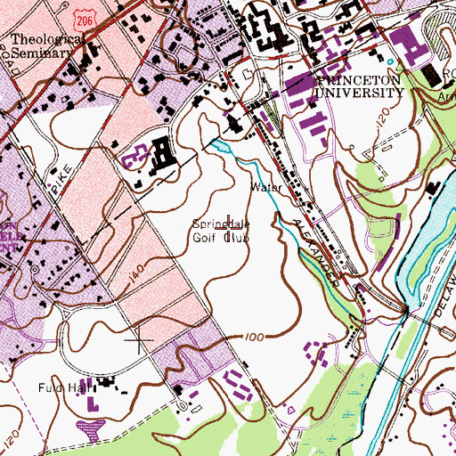 Topographic Map of Springdale Golf Club, NJ