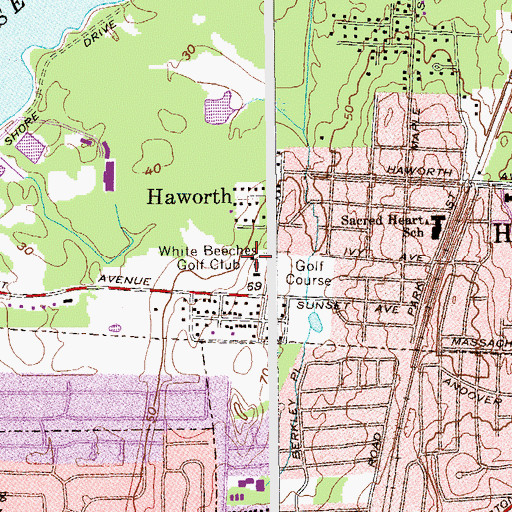 Topographic Map of White Beeches Golf Club, NJ