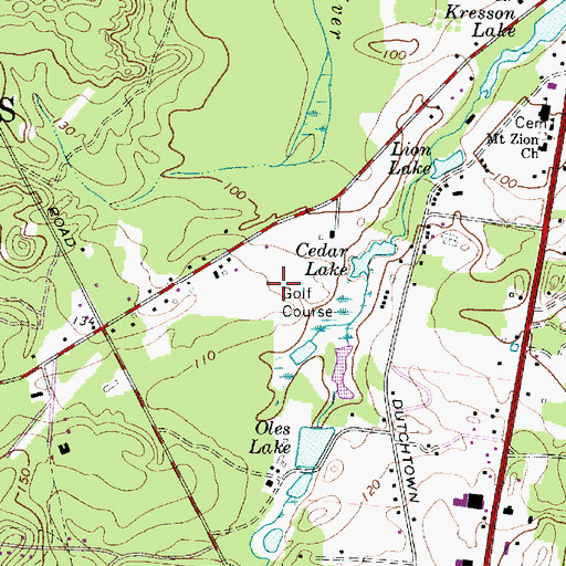Topographic Map of Kresson Golf Course, NJ