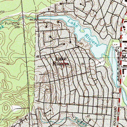 Topographic Map of Lake Riviera, NJ