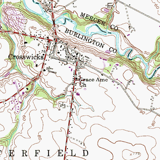 Topographic Map of Grace African Methodist Episcopal Church, NJ