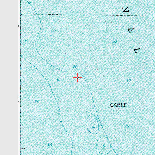 Topographic Map of Bay Shore Channel, NJ
