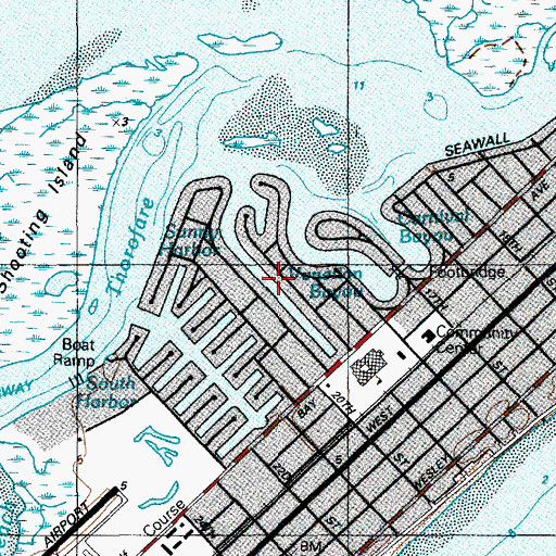 Topographic Map of Sunny Harbor, NJ
