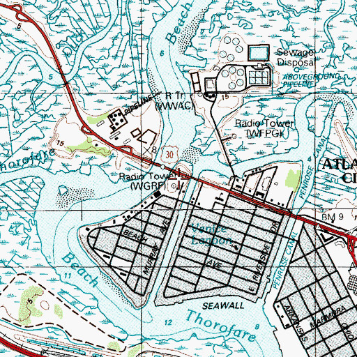 Topographic Map of WMID-AM (Atlantic City), NJ