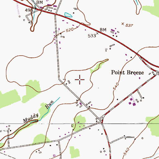 Topographic Map of WJHR-AM (Flemington), NJ