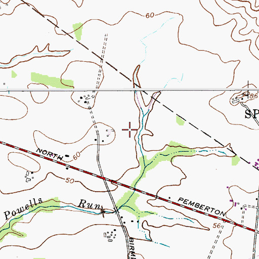 Topographic Map of WWJZ-AM (Mount Holly), NJ