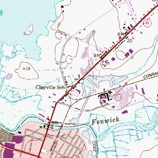 Topographic Map of WJIC-AM (Salem), NJ
