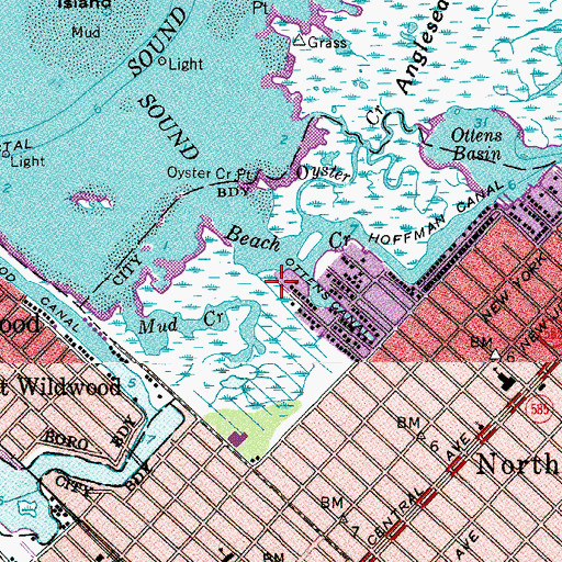 Topographic Map of WCMC-AM (Wildwood), NJ