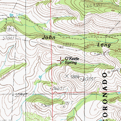 Topographic Map of O'Keefe Spring, AZ