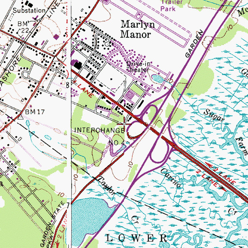 Topographic Map of WSJL-FM (Cape May), NJ
