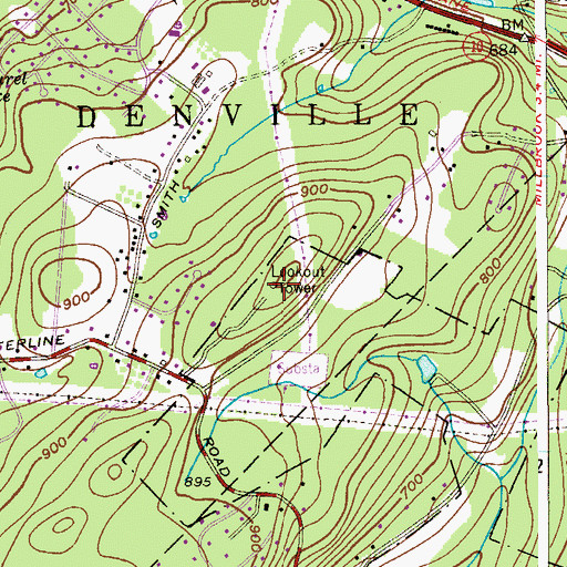 Topographic Map of WDHA-FM (Dover), NJ