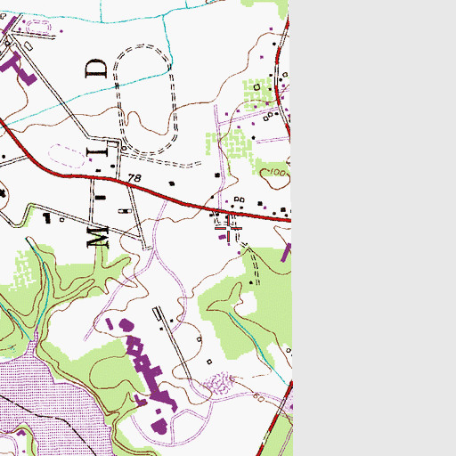 Topographic Map of WBJB-FM (Lincroft), NJ