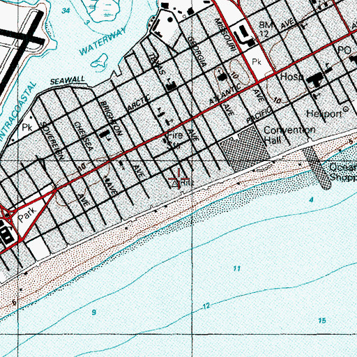 Topographic Map of WMXL-FM (Margate City), NJ