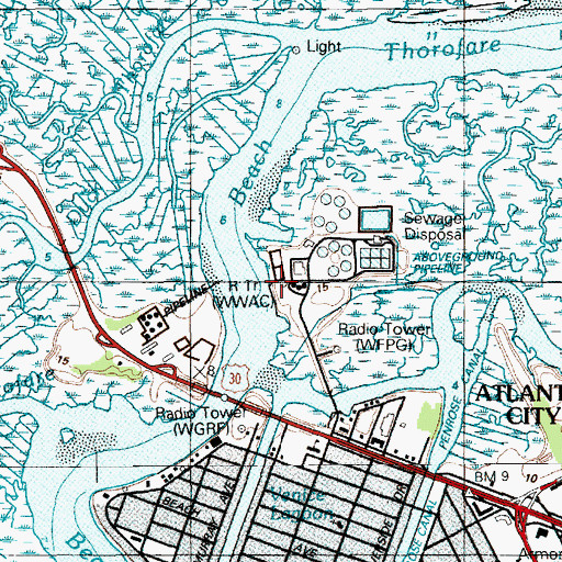 Topographic Map of WWAC-TV (Atlantic City), NJ