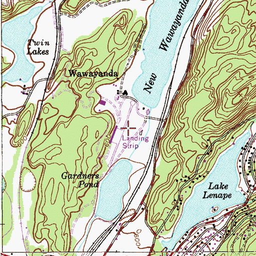 Topographic Map of Aeroflex-Andover Airport, NJ