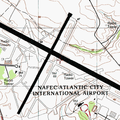 Topographic Map of Atlantic City International Airport, NJ