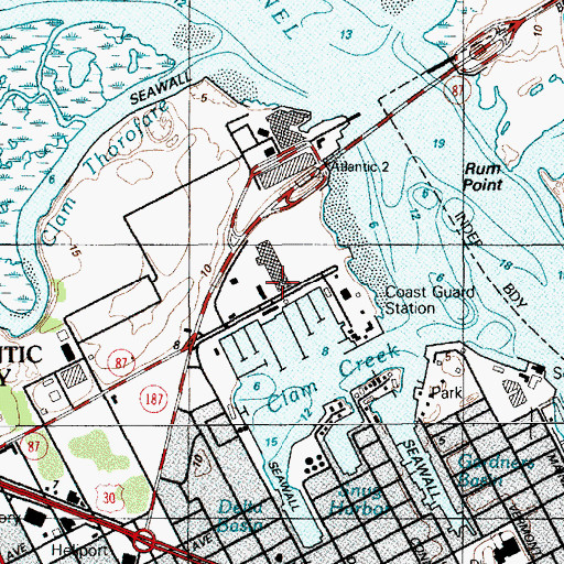 Topographic Map of Trumps Castle Heliport, NJ