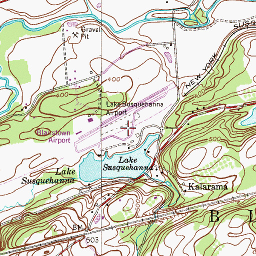 Topographic Map of Blairstown Airport, NJ