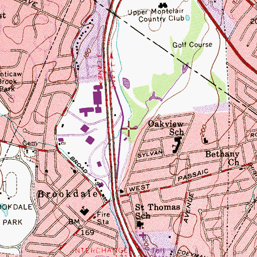 Topographic Map of State Police Bloomfield Heliport, NJ