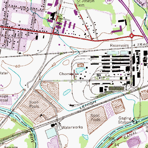 Topographic Map of Bound Brook Number 2 Heliport, NJ