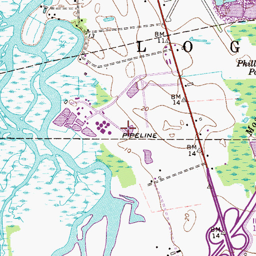 Topographic Map of Logan Plant Heliport, NJ