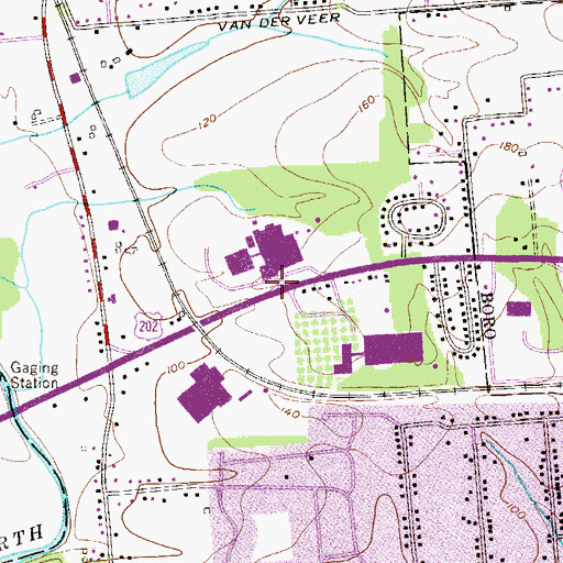 Topographic Map of RCA Sommerville Heliport, NJ