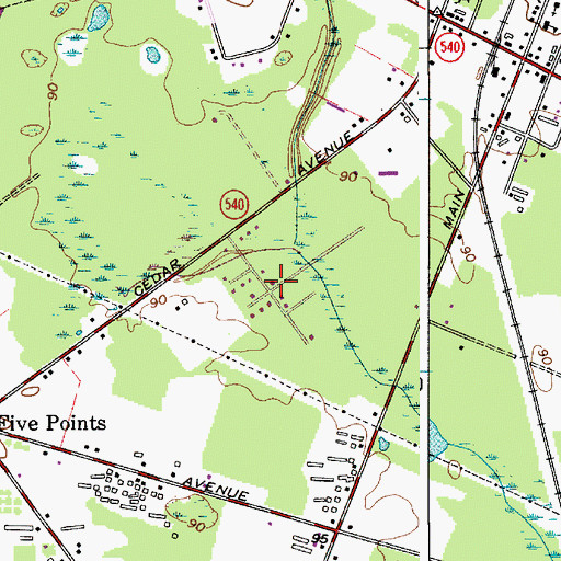 Topographic Map of J L Gentile Heliport, NJ