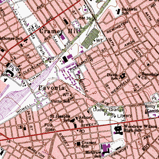 Topographic Map of Express Marine Heliport, NJ