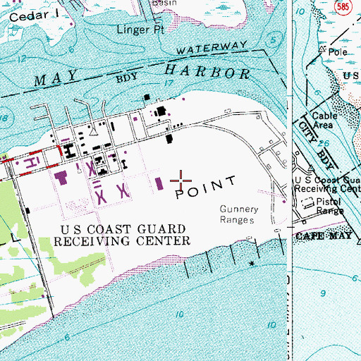 Topographic Map of Cape May County Gas Heliport, NJ