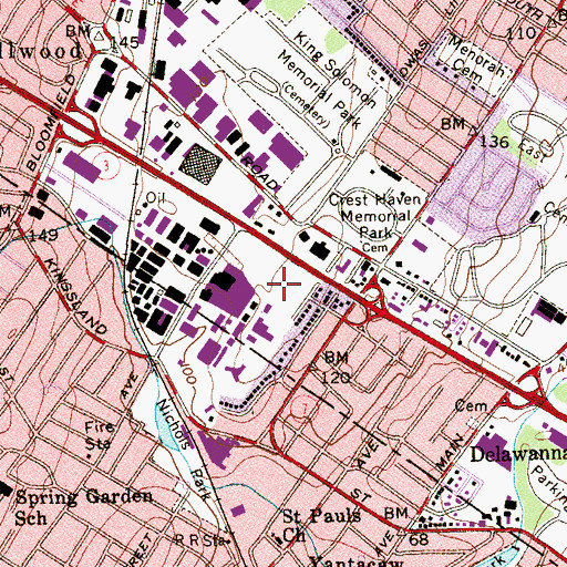 Topographic Map of Hoffmann-La Roche Incorporated Heliport, NJ