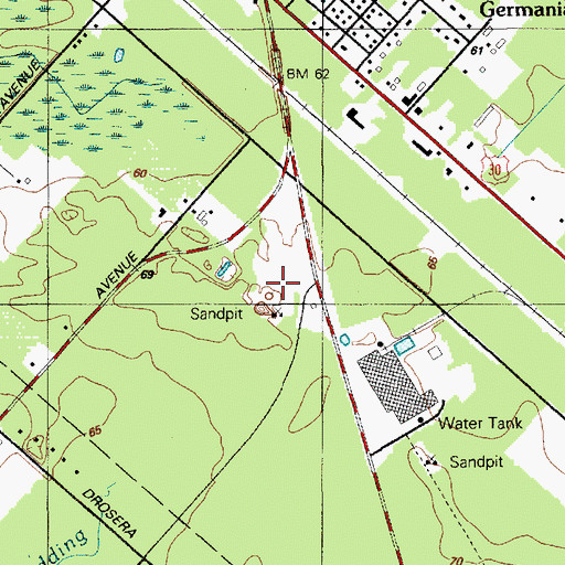 Topographic Map of Germania Heliport, NJ