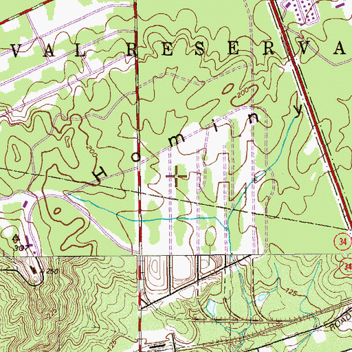 Topographic Map of Naval Weapons Station-Earle Heliport, NJ