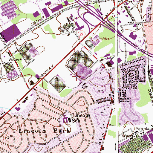 Topographic Map of Frigidaire Company Heliport, NJ