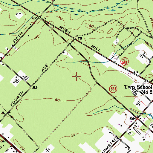 Topographic Map of Mullica Landing Airport (historical), NJ