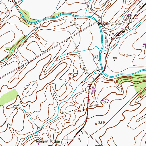 Topographic Map of O'Dwyer Airport (historical), NJ