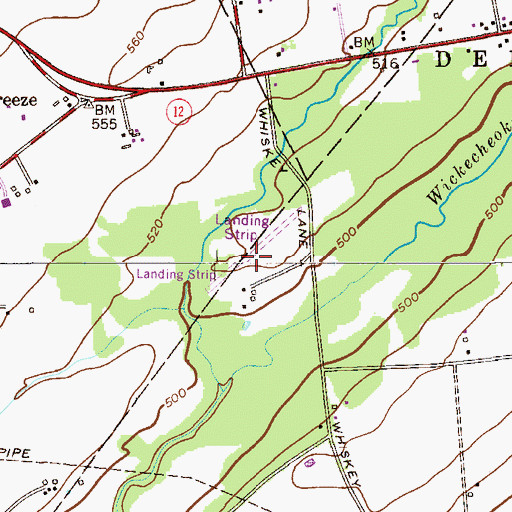 Topographic Map of Bradford Field (historical), NJ