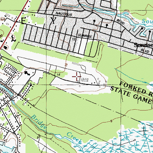Topographic Map of Forked River Heliport, NJ