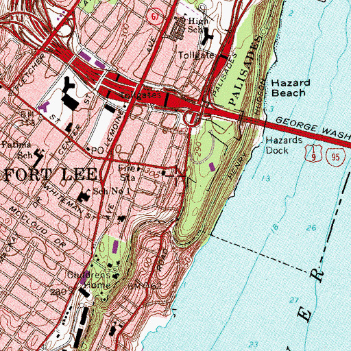 Topographic Map of George Washington Bridge Heliport, NJ