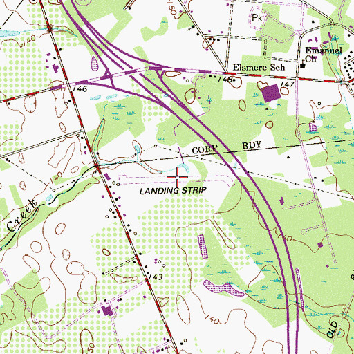 Topographic Map of Thomas Browne Airpark, NJ